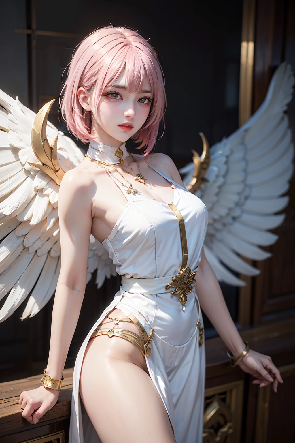 ((A girl standing upright with a sword of light in both hands)),((Front lighting)),(Photorealistic: 1.4),((Front lighting)),(Beautiful teenatalian girl:1.6), (Obscene:1.2), (Immorality:1.2), (Small breasts wutifully raised pink areolas,:1.5) ,Win,Perfect Anatomy,(Beautiful and toned body:1.1), A work depicting an erotically bound, nude woman ,((ass pov((from front))),((slend),((slim)),((Anatomically correct nude)),((Thin waist and slim thighs))Two blonde, blue-eyed European girls))),((Golden armor on both arms)),((Golden armor is worn on both thighs.)),((Smiling Girl)),((The big wings of the archangel)),((Equipped with a shield on the arm)),((Spread your big angel wings wide)), ((Saluting with a golden rifle)),((Front lighting)),((The body is naked)),((Equipped with a shield on the a Ultra-realistic capture, Highly detailed, High resolution 16k close-up of human skin. Skin texture must be natural, ((Medium Shot)),((West Shot)),((((Forward light))),((((Elegant nude elegant girl)))) ,((Slender naked)),((Twonny naked girls of European desce(((A nude figure facie viewer))),(((Small breasts and exposenitals))),(Young girl exposes her genitalsThe thighs and head in the screen)),(((View from head to),((Beautiful and balanced body)),((Do not show anything below the thighs)),((bottomless)),((topless)),((The left and right arms and left and right thighs are equipped with golden armor.)),((ass pov)),(((from front))),(((cowboy shot))),(((standing pose))),photo realistic,masterece,((ultra detailed)),looking at viewer,smile,photorealistic,Shiny baby blonde silk hair,((She has a large hair ornament and golden armor on her belly.)),((Looking at the viewer from the front)), (((Young face and young body)),((Looking horizontally at the viewer)),(Exposing the viewer to full frontal nudity),((Face forward and look at the viewer at the same height)),((Show your naked body viewer with your hourglass figure)),(((Wearing a large golden hair ornament)))nderwear ,((((Naked elegant and graceful girl)))) ,((Naked from head to thighs))、((No underwear whatsoever))、((Headnee nude shot)),((Beautiful hourglass f)),((Wearing a cape)),((Beautiful style)),Beautiful and detailed characart, Very detailed, Girl in shiny armor, Beautiful white and shining skin, Unparalleled beauty, ((Shiny baby blonde silk hair)),Realistic, 3D Face,Shiny Hair, Glowing Skin,((Thin Hair,No makeup,Brilliant Light)),Fantasy,Beauty products,Very detailedな顔のテクスチャ女性,