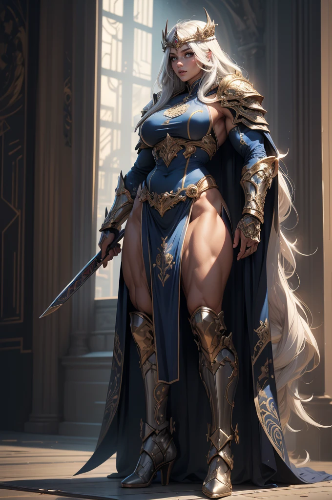 Asgard，valkyrie，Muscular woman, Senhora Cavaleiro，Anatomia correta，epic fantasy digital art，tmasterpiece，8k，high-definition resolution，desenho detalhado，Qulidade Superior，, Epic composition, músculous body