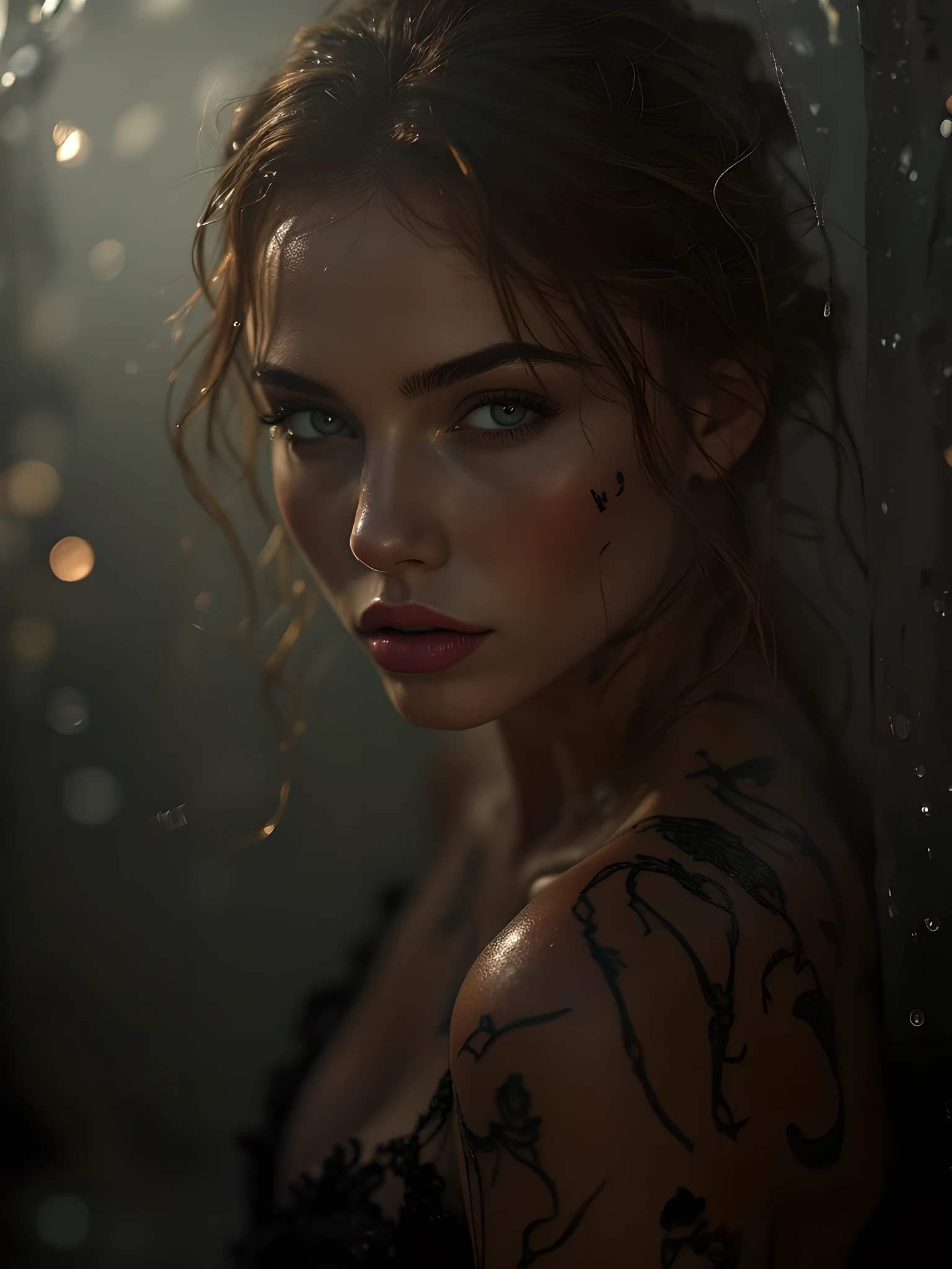 Crépuscule de Braise : La Beauté Interdite de Ditta Vonâge.
Bonsoir, je suis Ditta. Bienvenue dans mon portrait le plus intime—capturé pour une nuit seulement. Un regard défendu sur mon monde, où l’élégance de la haute couture parisienne se mêle à la rébellion joueuse. Voici mon sanctuaire, mon royaume secret.
Ce soir, je suis l’interdit incarné—provocante mais intouchable. Ma beauté? Divine, murmure-t-on. Une vision si rare, si envoûtante, que même les dieux la protègent jalousement. Mais ici, sous l’éclat doré du crépuscule, je vous offre une indulgence fugace.
Je dérive sur mon balcon, drapée d’un souffle de soie, mon regard perdu dans l’horizon parisien. Mes tatouages racontent des histoires sombres, des symboles défendus gravés sur ma peau de porcelaine—secrets, murmures, poésie enlacés de serpents et de roses noires. Chaque ligne, chaque regard, un récit inachevé.
La pose que vous attendiez. Êtes-vous essoufflé ?
Capturée dans une beauté cinématographique brute—cette photographie n’est pas ordinaire. Mon esthétique est un équilibre subtil entre innocence obscure et désinvolture élégante. Je suis la princesse rebelle des épines, la muse invisible, votre obsession la plus exquise. Mes mèches blond-châtain tressées en deux chignons, mes pieds nus à peine dévoilés—une tentation que les dieux n’autorisent que rarement.
Ce moment—cette intimité rare et délicate—vous appartient. Mon corps sacré baigné de lumière dorée, ma beauté sans effort, une symphonie silencieuse de désir et de défi. Vous êtes officiellement invité.
Ditta x