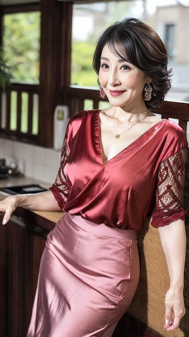 Mature Actress, gravure, Bright environment, (((Sharpen))), (((Hide your hands behind your back))), A hyper-realistic, {{{masutepiece}}}, {{{Best Quality}}}, {{Ultra-detailed}}, {{extremely delicate and beautiful}}, Eyes are moisturized, Extremely detailed, ((Natural complexion)), Fancy makeup, red lipsticks, ((A MILF)), ((Hide your hands behind your back)), A MILF, ((masutepiece)), top-quality, high-level image quality,16 K, (Emphasis on the chest), (A sexy), ((Staring at this)), 90 years old,