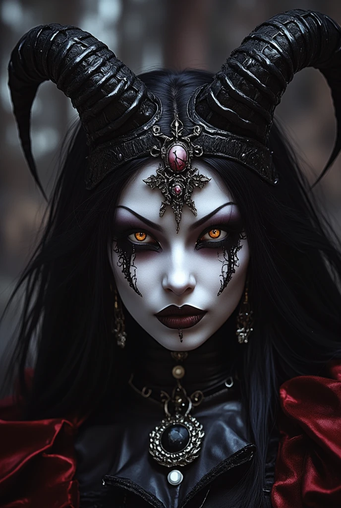 (16k, masterpiece, best quality), ultra-detailed, detailed beautiful round eyes, beautifully detailed face, high quality, high resolution, perfect anatomy, (a female necromancer appeared from the fog with an army of undead), in the darkness of the night, goddess of darkness, undead army, straight hair, evil, an evil face, undead background, big breast, mature women, dynamic pose, looking into the distance