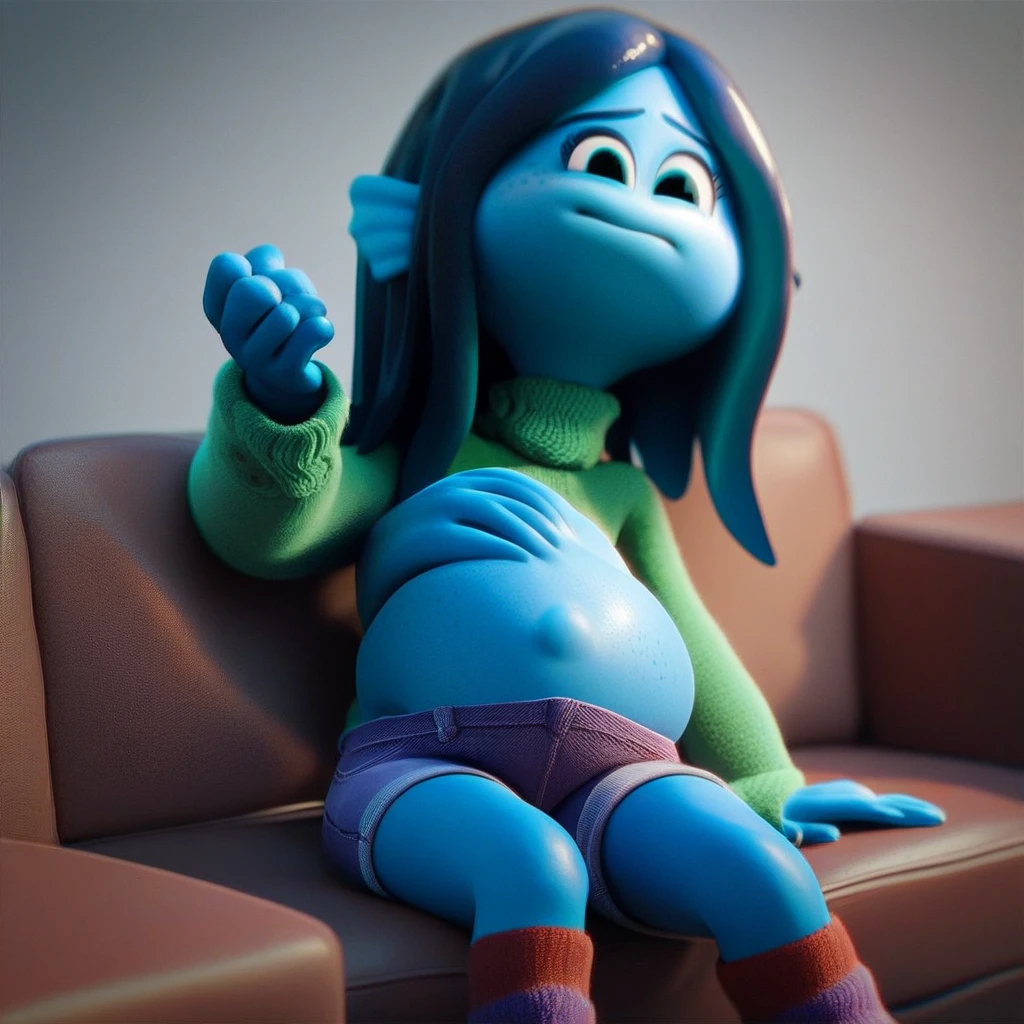 masterpiece, high definition, (disney pixar style:1.2), (MLPTwilight, Twilight Sparkle:1.2), age 19, mlp, (short ponytail:1.3), (wearing baggy sweatpants, wearing a crop top:1.3), (big belly, overweight:1.6), (chubby arms, chubby legs, chubby face:1.1), (perfect purple eyes:1.2), (perfect face, perfect small lips:1.2), (perfect teeth:1.2), (sitting on the couch:1.5), (in her messy college dorm:1.3), (snack food, messy room, food mess:1.4), (annoyed facial expression:1.2), (legs spread wide, sitting casually:1.4), (portrait lighting, studio lighting:1.3), smooth vertex shading, smooth perfect skin, (best quality, masterpiece, 4k, ultra detailed, sharp focus, 8k, high definition, insanely detailed, intricate:1.2) <lora:Lit:0.5> <lora:mlp_twilightsparkle:0.75>
