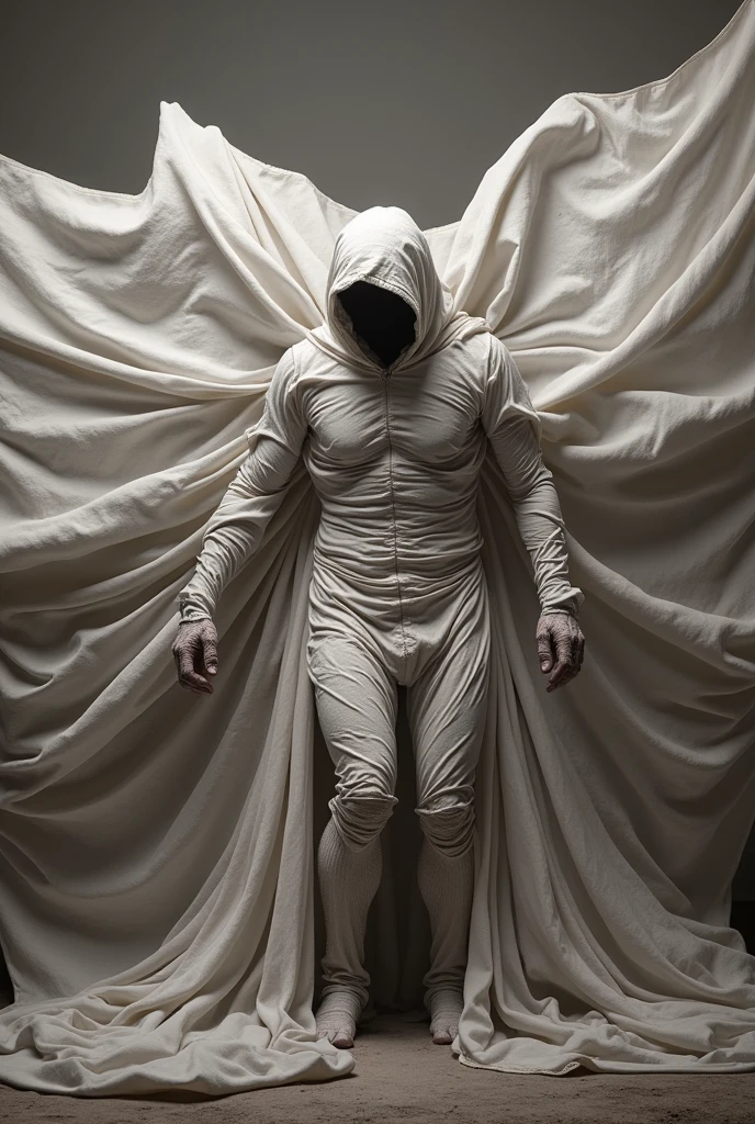 Sheet Ghost、The lines of his muscles are faintly visible through the sheets.、Instant camera-like image quality