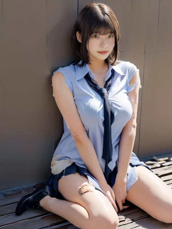 (41k4:1.15), (aika-sawaguchi:0.7), masterpiece, Best Quality, 8K, Raw photo, (open shirt:2), (wearing a collared shirt:1.7), (cum:1.5), top-notch quality, masterpiece, (wearing lace panties:1.6), (BDSM:1.6), (rope bondage:1.6), (tied up with rope:1.4), (arms behind back:1.3), (wearing white thigh high socks:1.4), (slave:1.5), solo, (1 pretty Japanese girl), exceptionally detailed RAW color photo, professional-grade photograph, (Realistic, Photorealistic:1.37), (highly detailed skin:1.2), Ultra-high resolution, (lens 50mm), (masterpiece, top-quality:1.3), (hyper realistic:1.35), (Photorealistic:1.45), (Realistic:1.4), (looking at viewer:1.4), (facing viewer:1.4), 1 beautiful girl, 18 years old, Japanese idol, supermodel, pale skin, (slim:1.3), (slim body:1.25), (slender body:1.25), (narrow waist:1.25), pretty face, (large breasts:1.15), (deep cleavage), gravure idol