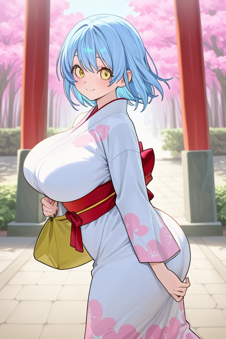 Photo taken at a festival at night,Photograph the whole body,mitsukaidokuro,(Highest quality,masterpiece, RAW Photos,Ultra-detailed:1.2), 1 Girl,Short Hair,Big Breasts,Fully exposed breasts,Showing nipples,Show your vagina,Yukata with a white floral pattern,Are standing