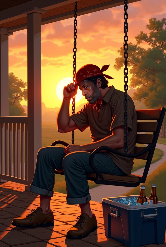 (pixel art:1.4), Dark photograph, yamer_pixel_fusion, homoerotic, a shirtless average young man, redneck, smoking cigarette, sitting on concrete steps porch of small farmhouse, hazy, smokey, film, accurate proportionate, bare chest leg thigh knee calf foot barefoot, summer evening, nighttime, <lora:Pixel_Fusion_LORA:1>
