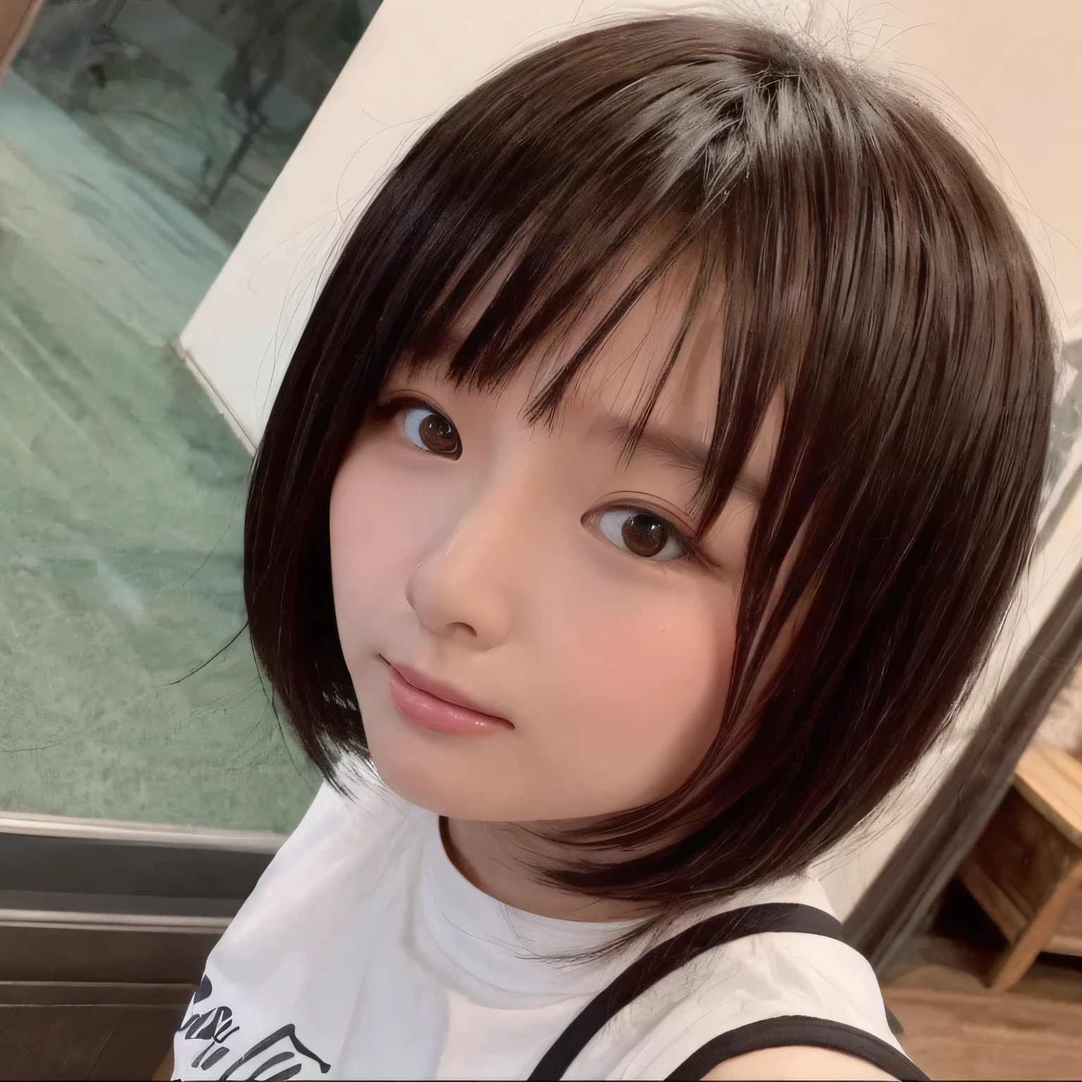 (Best Quality:1.5), One Girl, Alone, short hair, Round face, Japanese,
