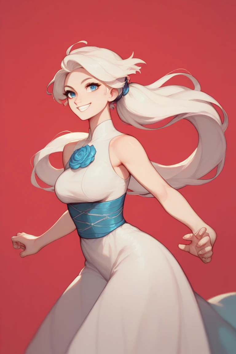 (masterpiece、Highest quality、Highest quality、Official Art、Beautiful and beautiful:1.2)、(One girl:1.3)Hatsune Miku、Twin tails,Beautiful breasts, Katsushika Hokusai, (masterpiece), ((Highest quality)), (Very detailed), (Beautiful eyes Beautiful details Eyes, Clean and delicate face), Single braided blonde ponytail, Parted bangs, amount, blue eyes, smile, Wearing a high-end mini Chinese dress, No sleeve, pantyhose, thigh, Alphonse Mucha