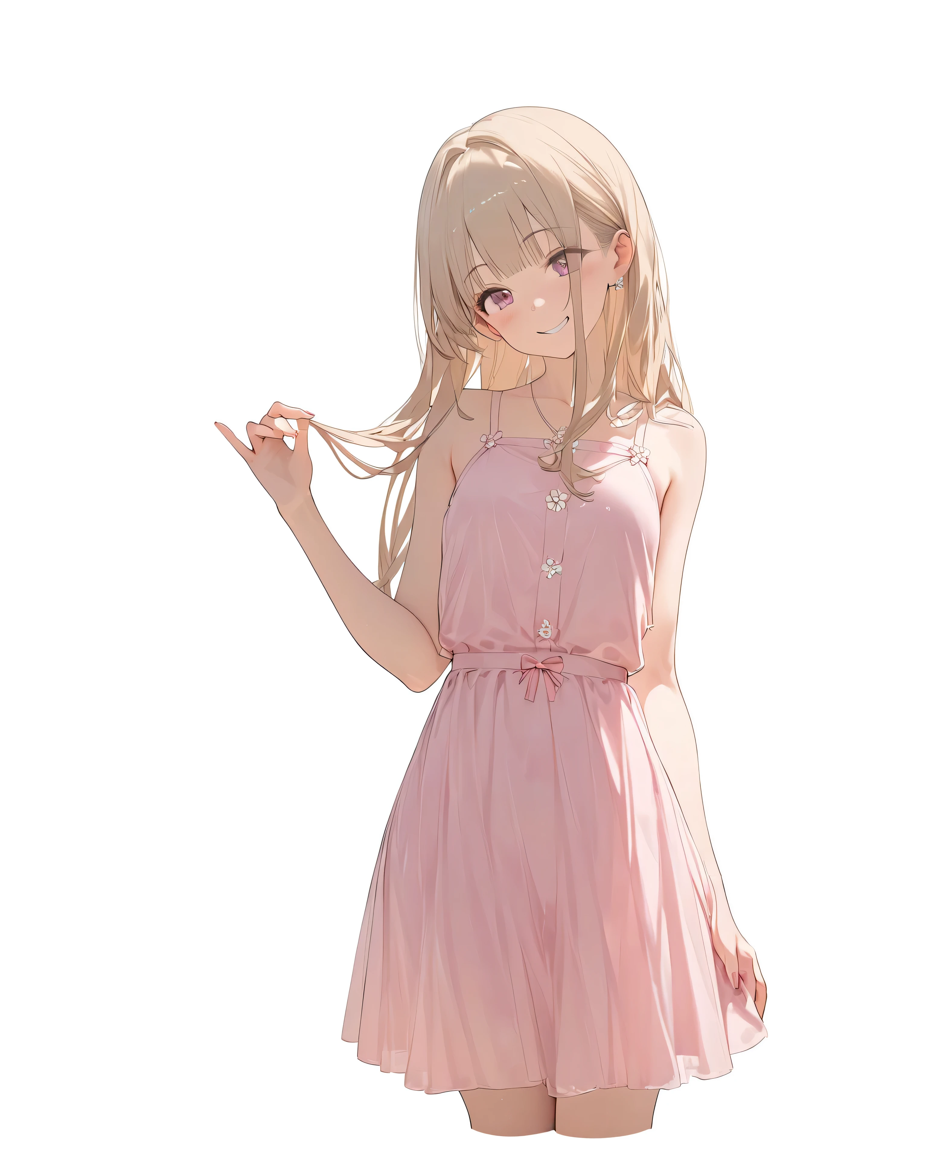 masterpiece, anatomically correct, accurate, 多数の賞を受賞, highest quality, Details, High details, ((e litster:1.3))、pink clothes、(masterpiece, top quality, very beautiful, full body、complicated、4K、 illustration ),,(cherry blossoms)、(Smile lightly),(cute)、( attractive)、(Ethereal and beautiful),(head tilt),( slim),Fine Details, 1 Female,alone,( radiant and gentle woman)、(beautiful woman)、beige long hair 、high resolution, quality, very detailed, Ultra-fine, textured skin, , high definition model,