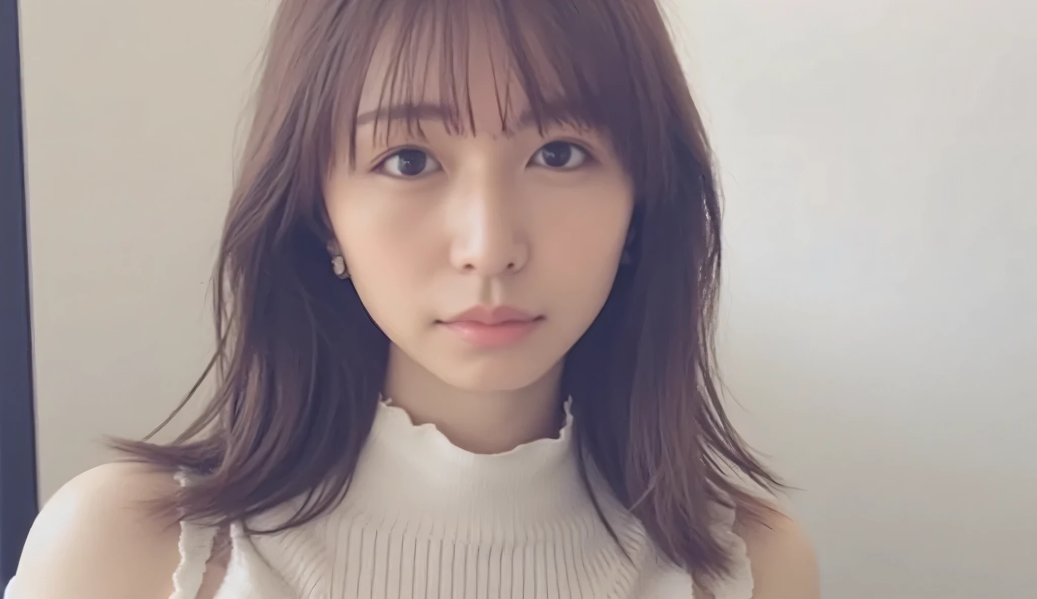 (( high quality、8k、master pee:1.3))、1 girl、 beautiful woman with slim abs:1.3、( Casual Hairstyle、 super breasts:1.4)、underwear:1.2、Very Detailed Face、watch、 Double Irid、soft breasted、smile、Super exposed cleavage、full body、 bed、 white underwear、
