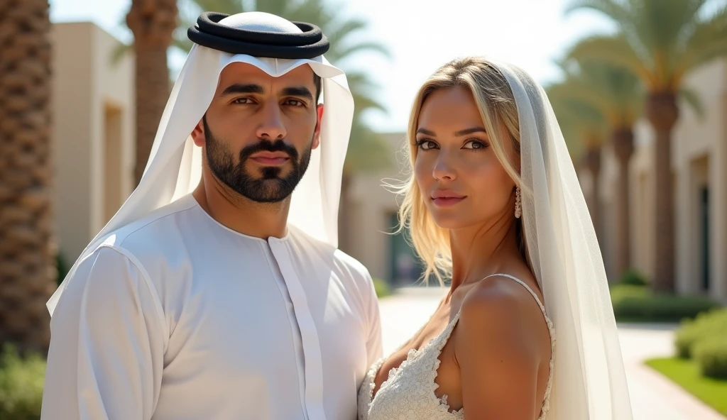 Change background in Dubai with burg kalifa and don't change the face and don't change the clothes