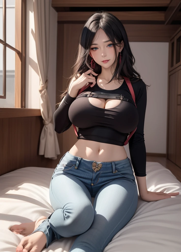 Asian woman posing for photo in sheer top and jeans, beautiful Korean women, Korean girl, Gorgeous young Korean woman, Beautiful young Korean woman, Korean woman, Beautiful Asian girl, Sexy girl, korean women's fashion model, gorgeous chinese models, Asian girl, trending at cgstation, Sexy look, wearing a black bodysuit