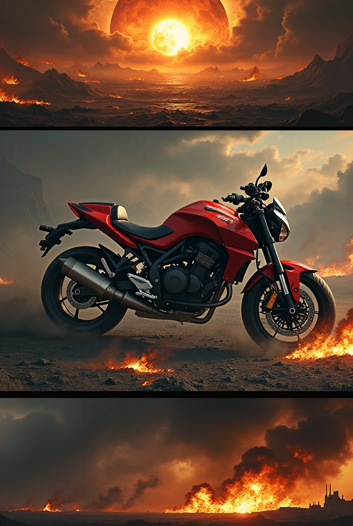 motorbike, wheelie, flames, explosions <lora:BlowItUp!_v1-DSlater:1> Explosion Artstyle, smoke, mountains, sky, clouds, trees, road, mud, vivid colors, colorful, 
driving at high speed, motion blur, tropical, palmtrees, tall grass, fern, blazing daylight, wheels on fire
