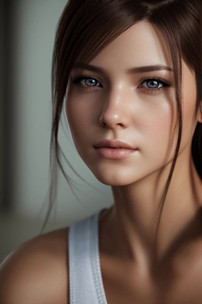 (photorealistic:1.4),Best Quality,realistic, Masterpiece , very fine and beautiful, CG,Extremely detailed ,high-resolution, Extremely detailed, 1girl, ff Tifa_Lockhart, extremely detailed eyes and face ,full bodyesbian, realistic, japanses clothes , Beautiful and delicate red eyes, There is light on the face, lighting,,