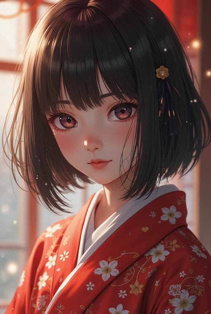 PremiumQuality, Masterpiece , HD, 1girl, Beautiful perfect face, bob cut, japanses clothes,komono, Intricate Details, Cinematic feeling, 8 thousand, Very detailed