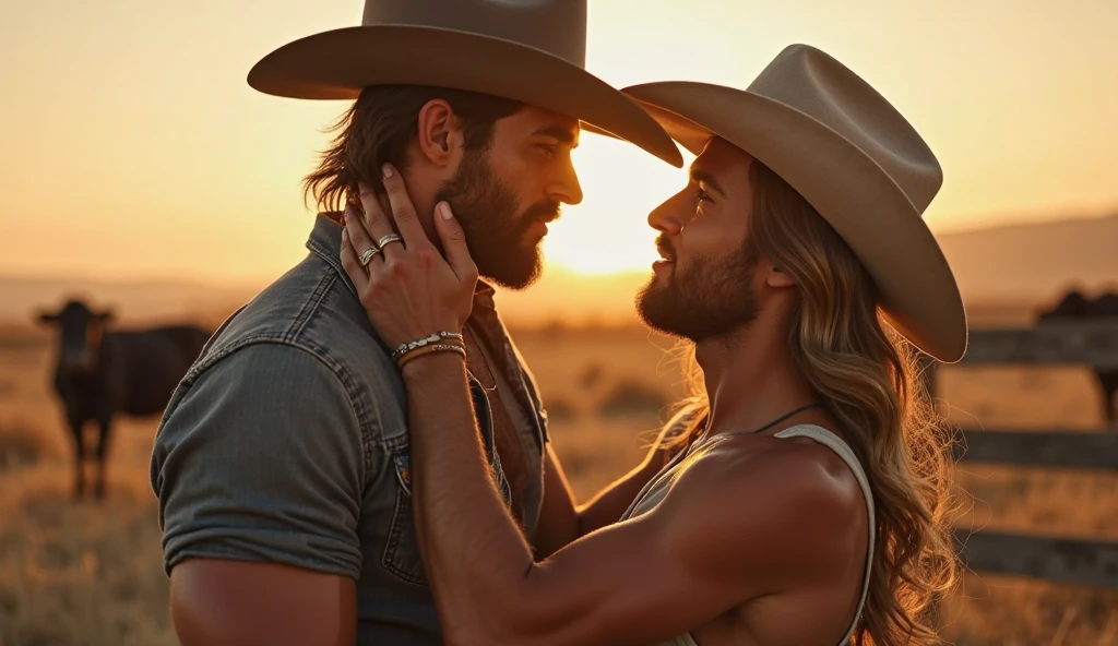 Breakback Mountain, the western United States, Lying on the grass, !!!Lying on the grass, !!!the complex relationship between love and sex between two men, Heath Ledger, Jack Glenho, working on the farm, handsome, cowboysexy triangle thongs, more details, background scattering 1.8 HD 8k real photos! Sex. Chest muscles! Chest hair! tattoo. white hair Smoke, movie feeling! Movie lights! Award-winning poster Ambiguous and teasing Western cowboy dress up。Close-up multi-angle shooting。The close-up of the protagonist!!!kissing Lying on the grass, taking a picture of God's perspective