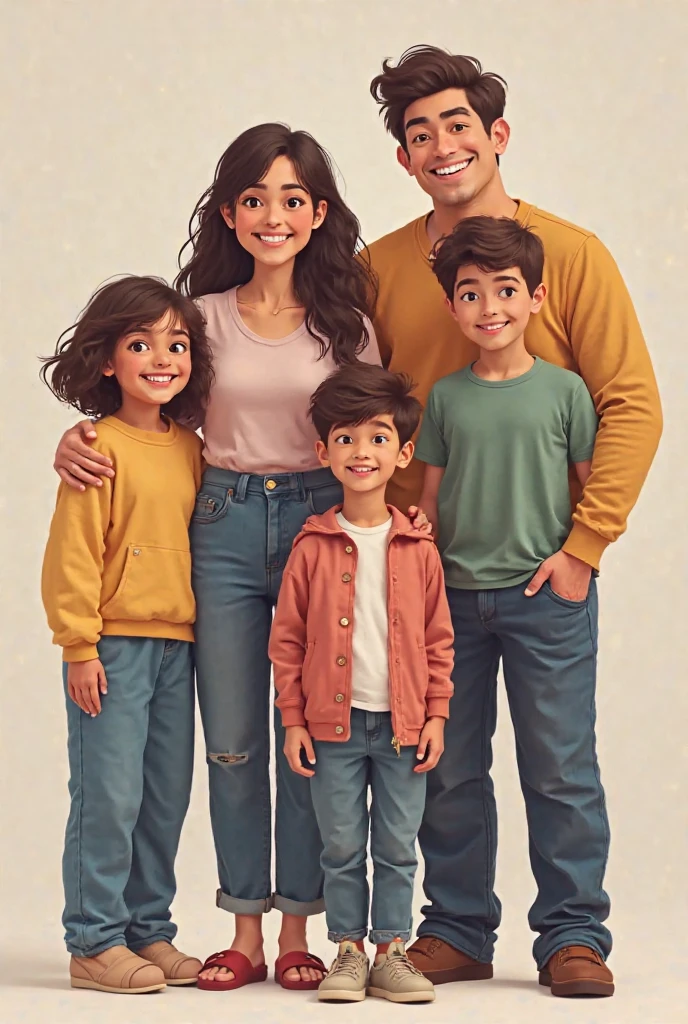 A family photo, With mom, dad, 15 year old son, 13 year old daughter, from the 1990s