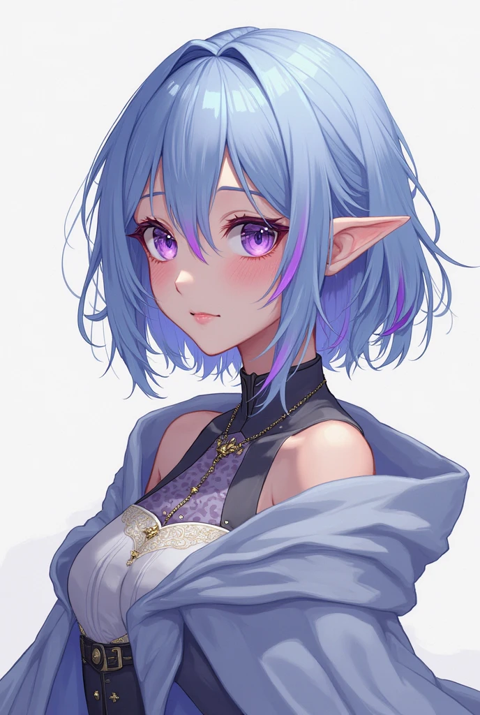 (masterpiece), (best quality), perfect face, beautiful girl, white background background, delicate and beautiful face and eyes, dark intense shadow, 
1 girl, vtuber style, cool girl, hololive, Yukihana Lamy, Elf ears, pajamas, big chest, cropped shoulders, clavicle, sleeping, body visible through clothes, chest visible through clothes, ass visible through thighs, (full body), looking at viewer, standing,