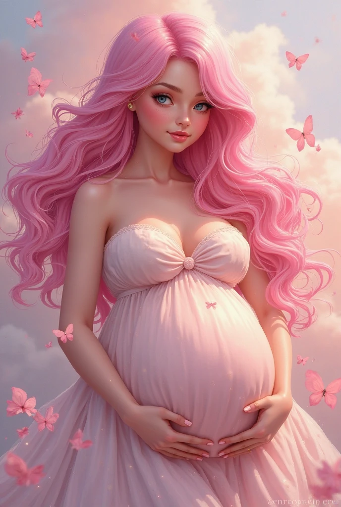 Obra de arte, Alta gorda pele rosa, pregnant pink hair, rose quartz