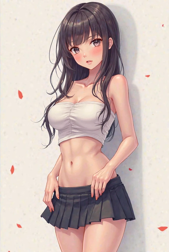 top-quality、Full limbs、complete fingers、Slender beauty、1人の女性、((Low-rise miniskirt、Crop T-shirt:1.3)), ((Beautiful Large Breasts、pointy breasts,cutout between underboob:1.3))、A big smile、Beautiful face、Naughty Poses、Dancing、‎Classroom、The sun is setting