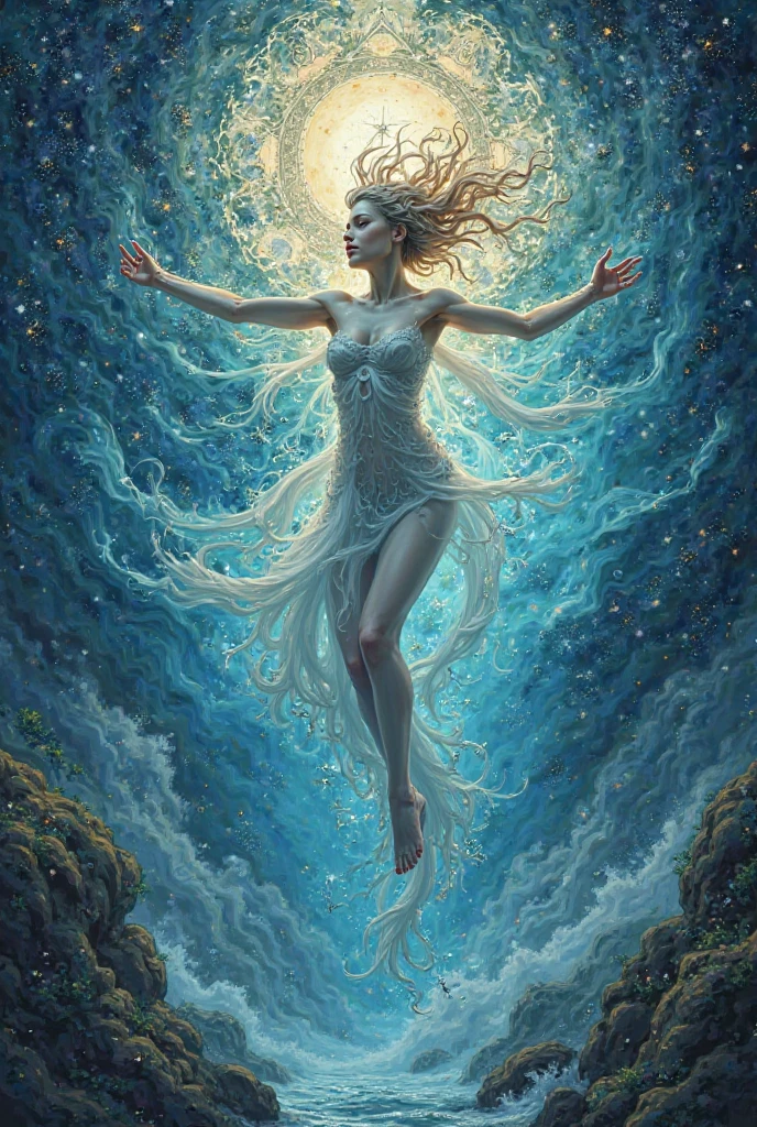 (space onsen style: 1.3), Fantasy onsen in outer space, Wonder, discomfort, healing, Two women, beautiful, cool, a fun day, Hidden hot springs, (Rembrandt lighting: 1.2), embarrassing, dark night, fog , midnight, dark night, (fog: 1.4), moon, Close-up of the upper body, a little sweat, perfect anatomy, Artistic and memorable masterpieces, moments from history, (steam: 1.6), a little sweat, Strong wind blowing, from behind, from below, (fantastic and fascinating landscapes) Watercolor: 1.4, Delicate, Detail, Masterpiece, (masterpiece: 1.2), (best quality: 1.2), details newer and more intricate (art inspired by Bill Sienkiewicz). oil painting)