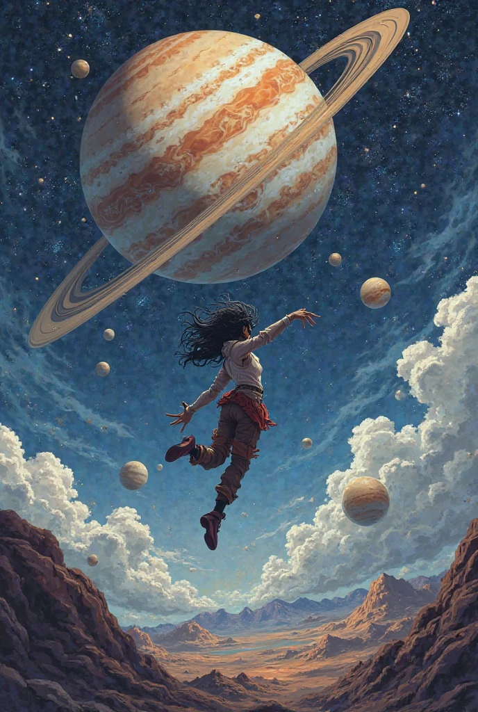 A lua caindo no planeta terra