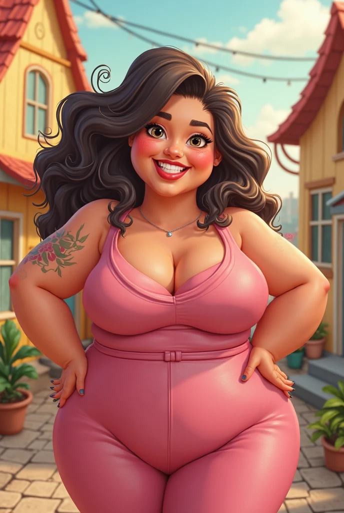 (from below:1.5), (background is a miniature neighborhood street with tiny houses outside:1.4), (she is looking down at the camera:1.4), (most beautiful woman ever:1.2), (giantess:1.5) (cute blue eyes:1.4) (thicc:1.5) stacked full-figured (40-year-old liv tyler:1.2) (holding a tiny bouquet in her hands:1.2) (squatting on a miniature street outside:1.3) (wearing a dark lilac-colored sundress:1.5) and (high heels:1.5), (muscular calves:1.3), (gigantic breasts:1.5), (oversized cameo necklace:1.3), (pale skin:1.4), (brown hair tied in a tight bun:1.3), (shy smile:1.3), (chubby freckled face:1.2)