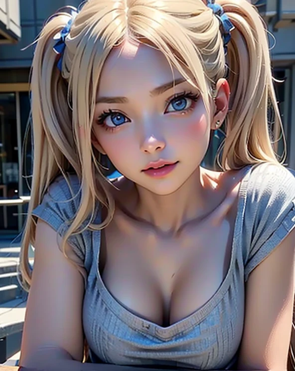Small breasts、cute、Hide your chest、 ((Gal Hairstyles)) blonde, Small breasts、Small breasts、Perfect Makeup、Junior high school girl、Small breasts、Large-scale full-body shot