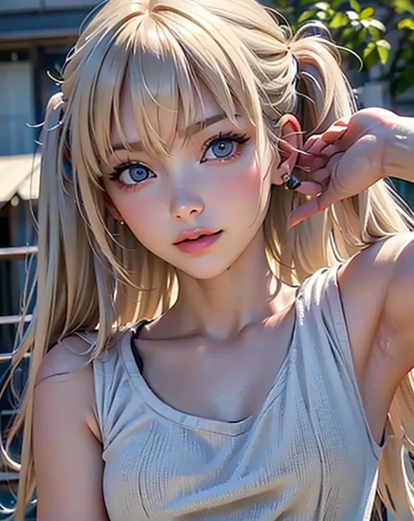 Bright expression、Photorealism,Anime Style、highest quality、超A high resolution、picture、Photos of the most beautiful Scandinavian anorexic girls、A cute and beautiful face down to the last detail、Small Face、(Purelos Face_v1:0.008)、Beautiful Bangs,17 years old、Completely naked,Glowing White Skin、Thin and slender body,Small Tits(A Cup),ponytail、Bangs on the face、Hair between the eyes、Super long hair、Glamorous light platinum blonde super long silky hair、Beautiful bright transparent light blue big eyes that are charming and shining、double eyelid、eyeliner,Completely naked,Thin legs,Spread your legs,Writhing in bed,To urinate,Cramp,Get orgasm,
