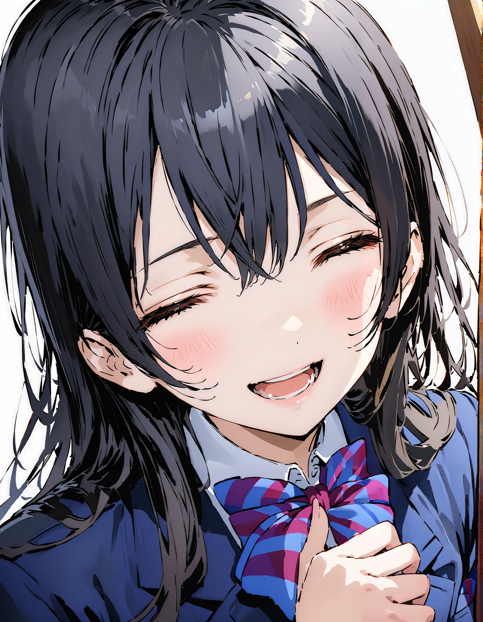 score_9, score_8_up, score_7_up, source_anime, Sonoda Umi , Alone,long hair, bungs, Between the eyebrows, Green Hair,long straight hair, school uniform, jacket, blazer from above the bar, Winter uniform, otonokizaka school uniform,is standing,Holding a bouquet in both arms, both eyes,big smile,smile,blushes,open their mouths,上半身がillustration for both eyesに入るように,white plain background:1.3,
break (masterpiece:1.2), top quality, high resolution, Unity 8K Wallpaper , (illustration for both eyes:0.8), very detailed face, perfect lighting, extremely detailed CG, (perfect hand, perfect anatomy),