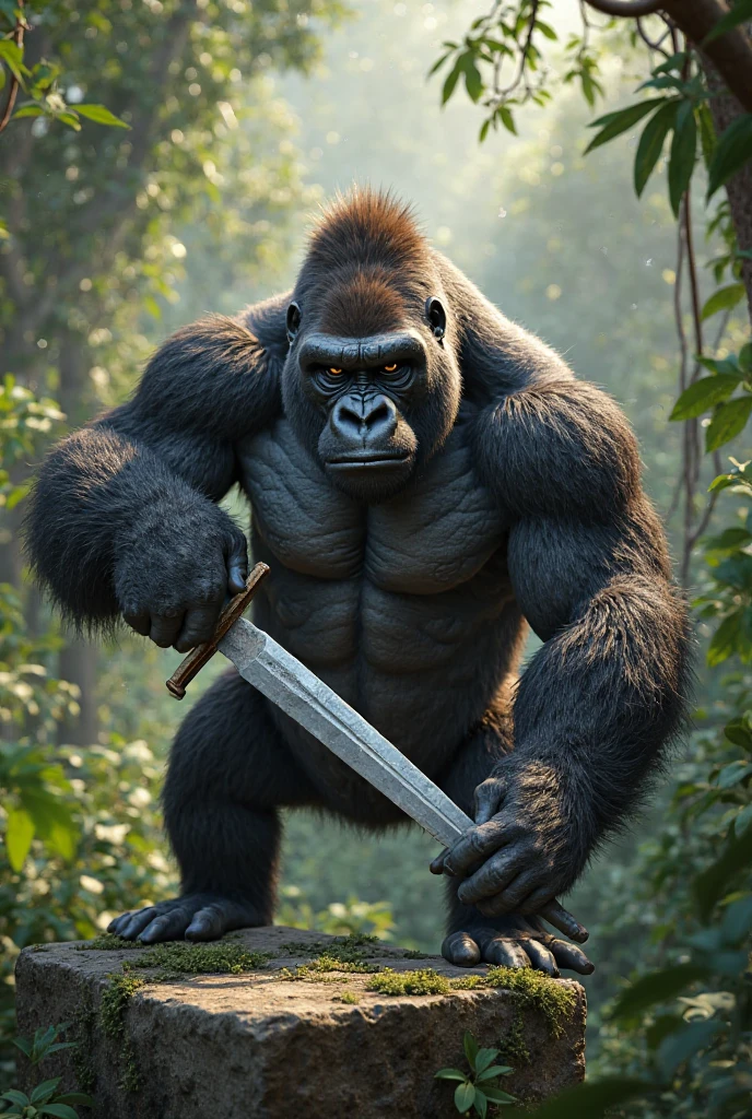 gorilla with knife