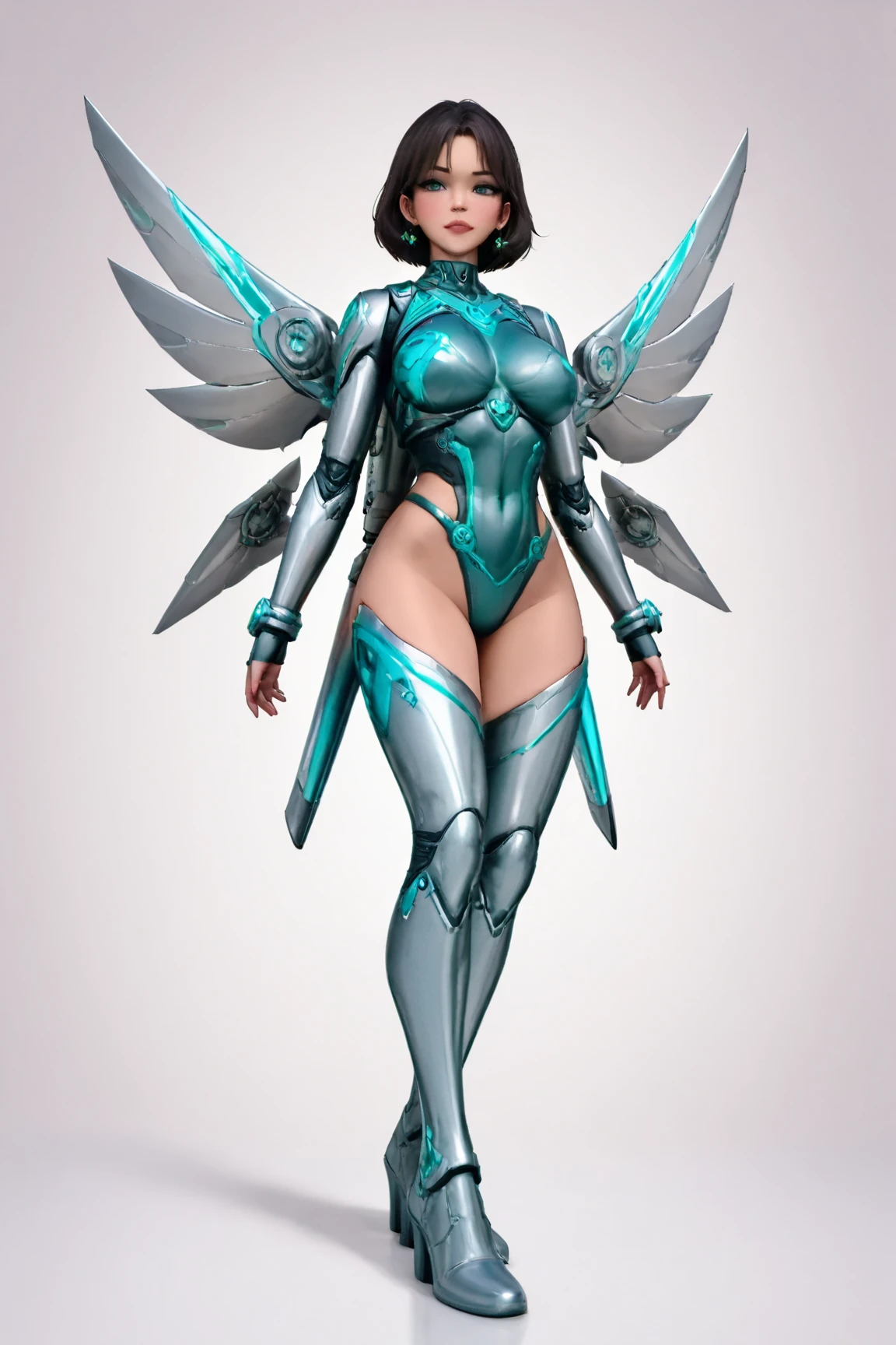 8k ((full body view:1.4)) (large eyes:1.3), defined cheekbones, 1woman, ((the pit style:1.4))((woman has no face, ((sleek chrome bodysuit:1.6)) (detailed face:1.5), lightblue skin,(puffy lips:1.5) (lightblue skin:1.6), (bald woman:1.7), (skinhead) ((stands confident)),(Muscular:1.3), ((gigantic breasts:1.5)) ((side view:0.6)), )highly detailed, majestic, digital photography, art by artgerm and ruan jia and greg rutkowski, ((metal wings on back)), (masterpiece, sidelighting, intricate details