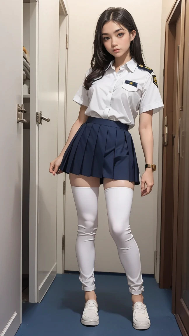 high school girl、15 years old、The right foot、The right move、{White panties under the navy blue pleated skirt of the uniform:1.5}、break,({Her white panties are visible under her navy pleated skirt. .)、break,(Her white panties are very visible)、break,({Her white panties are visible between her uniform thighs.'Navy blue pleated skirt.)、break,(Full Body Shot), {Crouching panty shot},high school girlので,Severe, All buttons are closed、(Black Loafers:1.0)、(White socks in uniform:1.0)、masterpiece, Highest quality, 8k, RAW Photos, break,Accentuate your thighs、White thighs,Soft thighs、Gorgeous thighs、(Spread your legs:1.5)、sit,Squat、sitting in front,((膝を曲げて正座してsit)),Crotch Zoom Camera,alone, The most beautiful girl in the world、Delicate girl、Pure、Pure、Super Beauty、Beautiful Eyes、Japanese Idols、Smooth Hair、Shiny Hair、Digital single-lens reflex camera, Professional Lighting, Film Grain, chromatic aberration, (Detailed eyes and face:1.0), (Bokeh:1.1),break,White satin panties,Delicate lace trim,Soft and silky texture,Gold embroidery,Subtle sparkle,perfect sewing,Lovely ribbon detail,Elegant Design,Comfortable fit,highly detailed embroidery,luxury,Delicate fabrics,Great craftsmanship,subtle luster,Captivating Charm,Smooth and silky to the touch,Elegant and sophisticated,Stylish accessories,Bright colors,Attractive charm,Bright glow