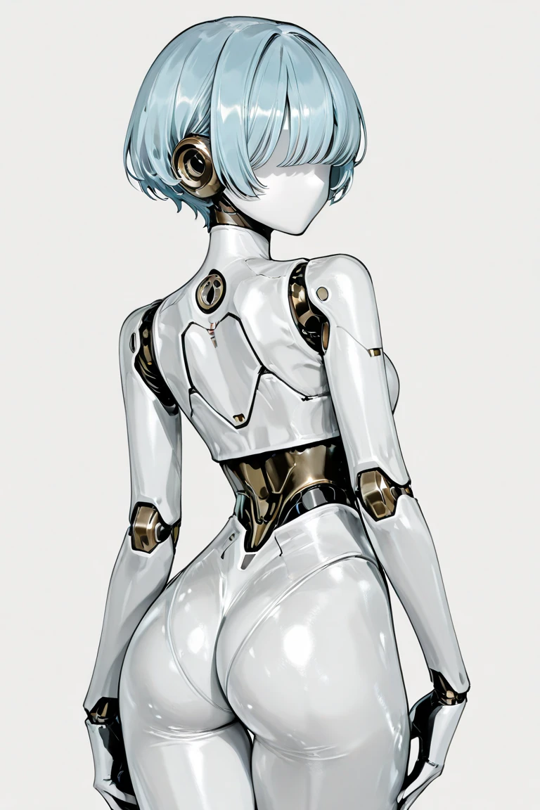 (superflat, flat shading, flat colors), draft, assembly scheme, android girl, cyborg, petite, slim, naked, nipple, intricate details, white, bright, watercolor