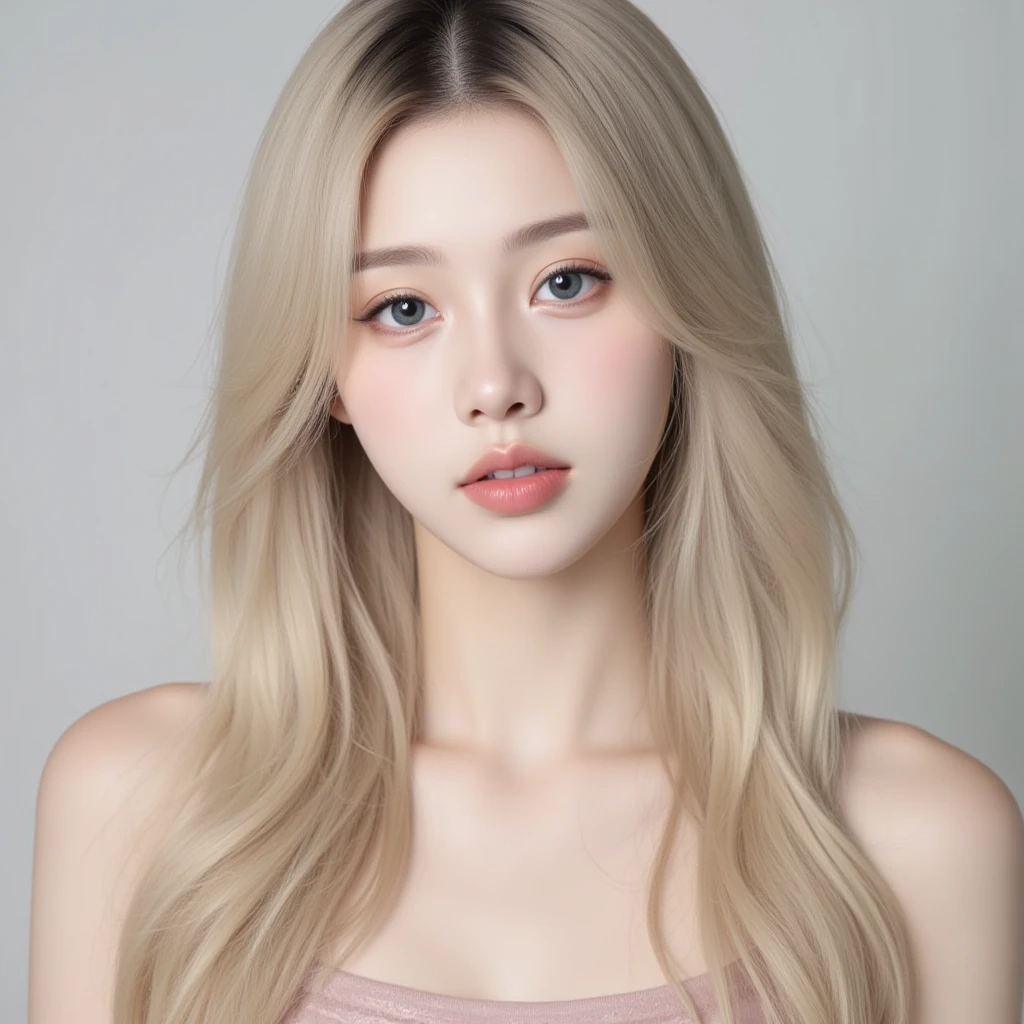 um close de uma mulher com longos cabelos loiros usando um vestido preto, parque roseanne de blackpink, Jinyoung Shin, Retrato de Jossi do Blackpink, linda jovem coreana, lalisa manobal, Heonhwa Choe, Female Korean idol portrait, coreana, linda mulher sul-coreana, linda jovem coreana, foto em tamanho real