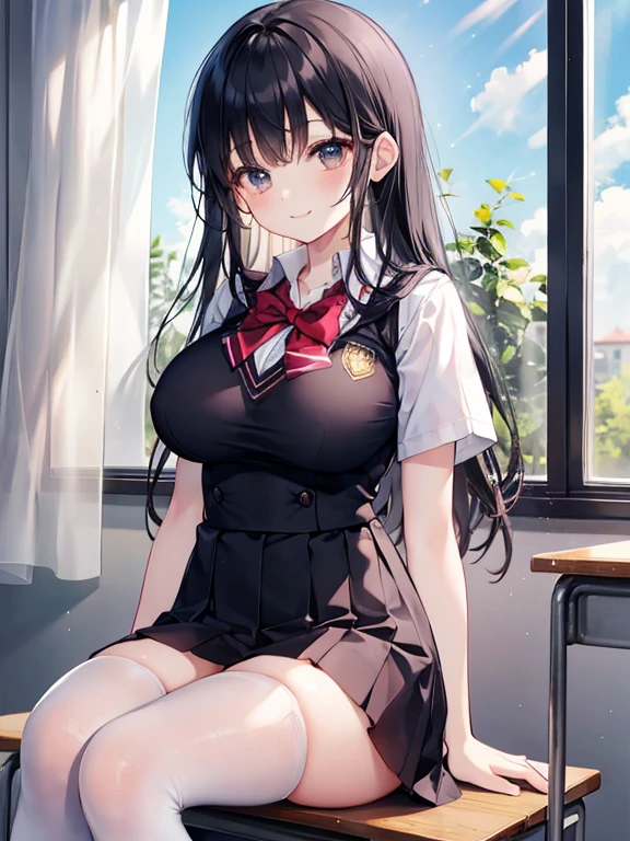 (masutepiece,Best Quality, Detailed), 1girl in, Solo Focus, day, real face,sakurajima mai, garments(Y shirt,Black skirt,Black tights,lowfers,eye glass,)Sitting on a chair,Study at your desk