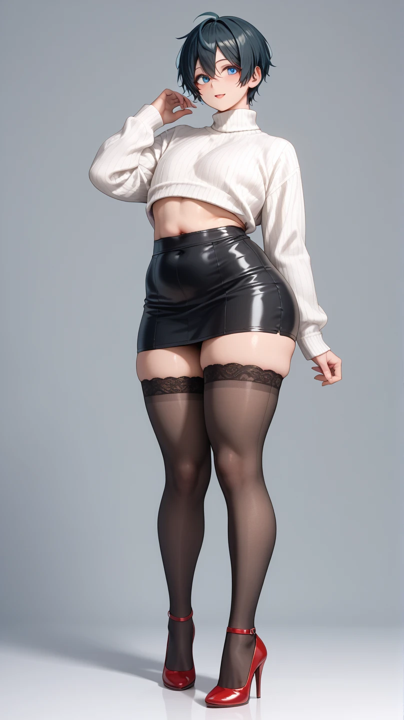 （（（Perfect figure，figure，独奏， White and tender skin，（（（cyberpunk，red turtleneck shirt, black skirt, ））），（（（junescdef,brown hair,purple eyes,medium hair，））），((masterpiece)),high resolution, ((Best quality at best))，masterpiece，quality，Best quality，（（（ Exquisite facial features，Looking at the audience,There is light in the eyes，(（（Lol，Happy，））），））），（（（Light and shadow，Huge breasts））），（（（Looking at the camera，black background，Lying on the ground，Look up at the camera，from above，Overlooking)）））