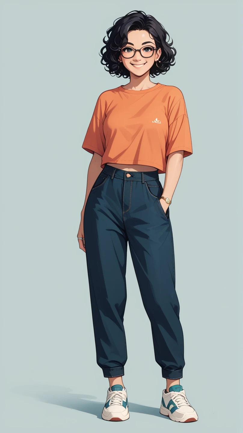 1girl, messy bun, rosey cheeks, thick eyebrows, aqua eyes, orange hair,  black-framed eyewear, (loose clothes:1.4), light freckles, feet out of frame,  standing, leaning, wall, vase, plant, 
masterpiece, best quality, highres, intricate <lora:backlight_slider_v10:-1> <lora:contrast_slider_v10:2><lora:add_sharpness:1.0><lora:add_sharpness:1.0>