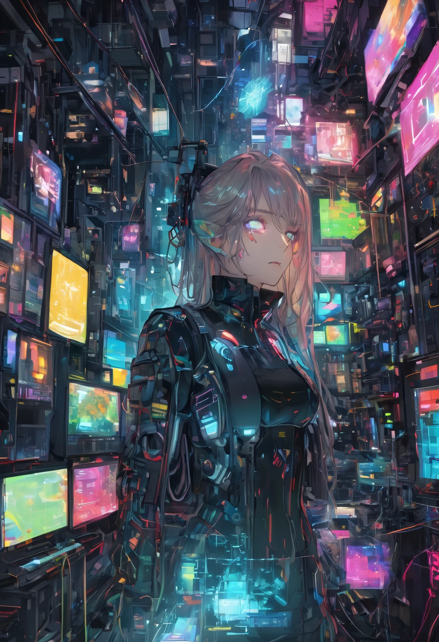 Realistic Textures , cybernetic eye, Fusion of Communication Engineering and Control Engineering, Unification of Mutual Communication,
incorporates the providence of physiology into mechanical engineering, Control Systems by System Engineering, Comprehensive Network Protocol,
BREAK Biologically Clear Eyes and、Retinas of Communication Networks Overlap, rich natural breathing、is fed back to her eyes,
BREAK I accept it, and、It sends, express an aesthetic eye on a network network, combines omniscience、blends omniscience,
BREAK The visualization information that is output is very simple, Please create a complex feedback system within minimalism,
Depicted on a background where rich nature and space blend,
BREAK only one eye is drawn、other information conveys meaning as an intangible entity,
Aesthetic Fusion of Cyberpunk and Nature Punk, Embodied by Machine Punk, Complex new multi-colored shoots begin to breathe...,
BREAK those eyes、are eroding your interior, Please create one advanced eye without substance,
\Written with an illumination pen, 0__11Xx _illu\,