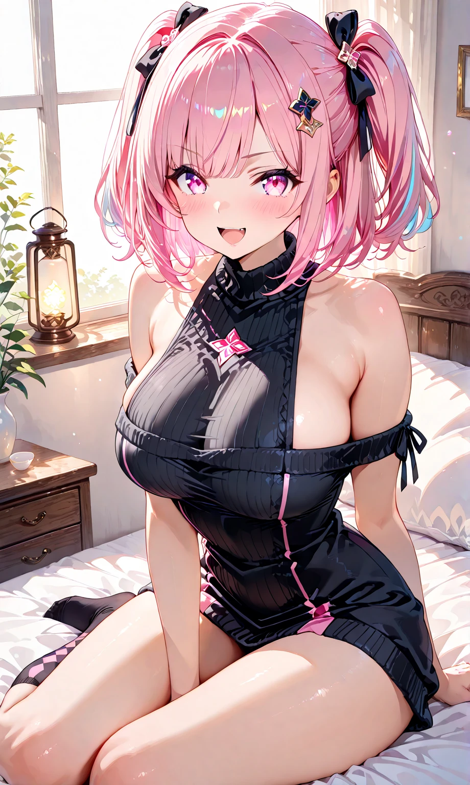 slender pretty girl, futuristic pink swimsuit, high resolution, top quality, super detail, fine details, no blush, knee-high, ruffles, skirt, small breasts, short hair