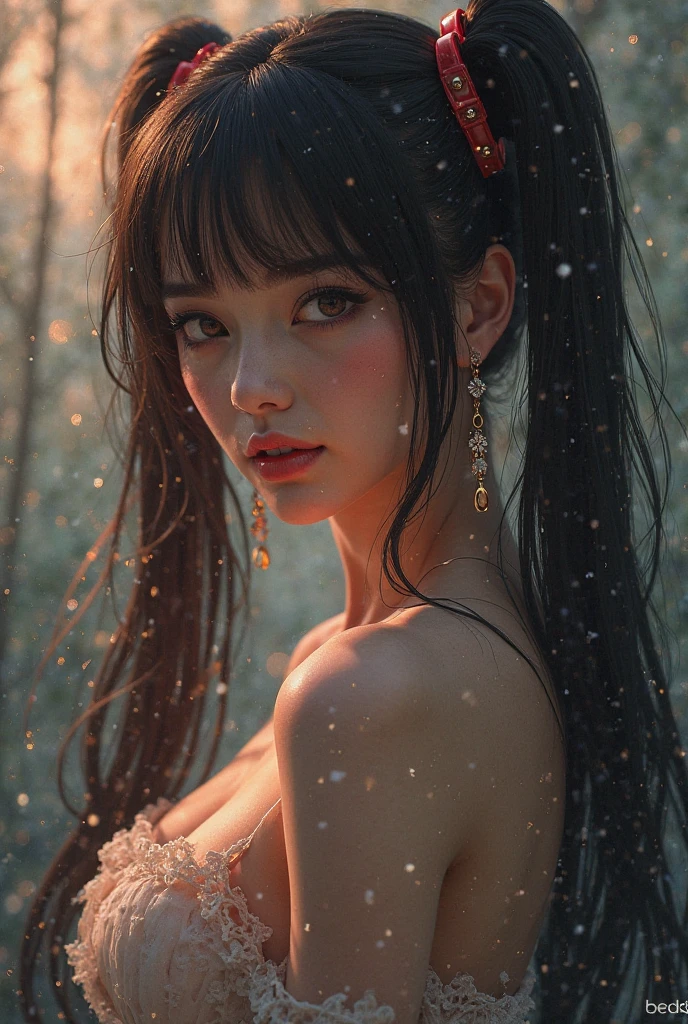 masterpiece of ExtremelyDetailed(ProfessionalPhoto of Stunning women) (standing under the ((Cloudburst))), BraidHair with bun, (Joyful Expressions LifeLike Rendering), ((Extremely detailed beautiful face and eyes)) Blush Ahegao BREAK ((Farrah Fawcett Majors)) Beltbra, (Torrential Rain:1.6) (Sparkling Raindrops), hidden hands (no extra hands), (Overflowing HUGE  Overflowing bubbles Overflowing water)(((WettedHair WetFace WetSkin WetHair:1.42))), (SFW)