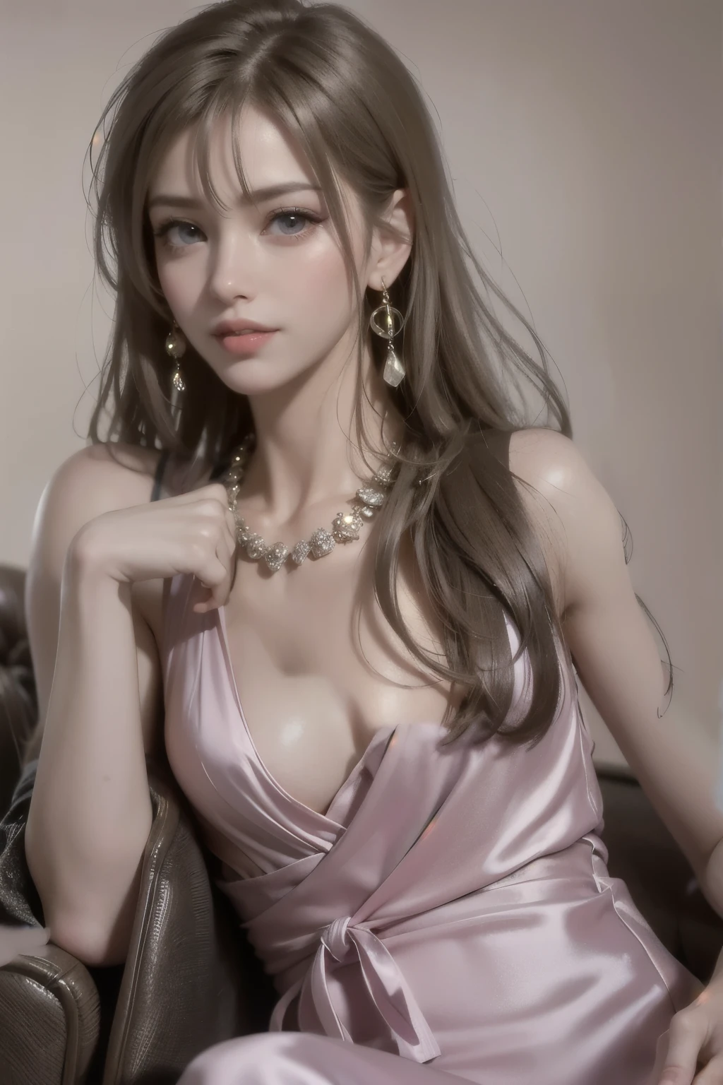 (masterpiece, best quality:1.4), (future days), (full of white flowers), (1girl), ((18 years old)), solo, (european youth:1), aerith gainsborough, choker, cropped jacket, hair bow, bracelet, (((red jaket))), (((pink dress))), brown boots, very long hair, hair ribbons, hair flowers, strapless red dress, high heels hyperrealistic, high detailed skin, dslr, soft lighting, high quality, highly detailed face, highly detailed skin, skin pores, subsurface scattering, realistic pupils, medium breast, full face blush, full lips, detailed background, depth of field, volumetric lighting, sharp focus, absurdres, realistic proportions, good anatomy, ((light smile)), ((looking at viewer)), ((cowboy shot)), (realistic, hyperrealistic:1.4), 16k hdr, , medium breast