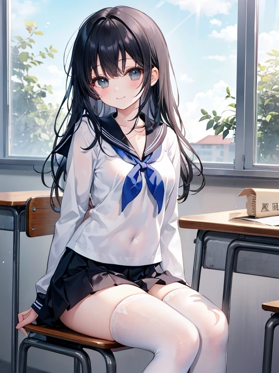 ((nsfw)), 1women,black_hair and eyes, ((peeing)),{"women is {{{peeing}}},{{pail full filled with yellow_transparent pee}}"},{{fusion of pussy and pee}}}, {"pee falling into pail"}, {{"pail under pussy and chair "}}, [[["pussy_juice_drip"]]],((Top quality)), ((Masterpiece)), ((Ultra precision)), ((Ultra detailed illustration)),((pail)), pussy juice,solo, {{{{from front}}}},{{"yellow_urination"}},((sitting on the chair)),nsfw, pussy, skirt, school_uniform, classroom,8K,