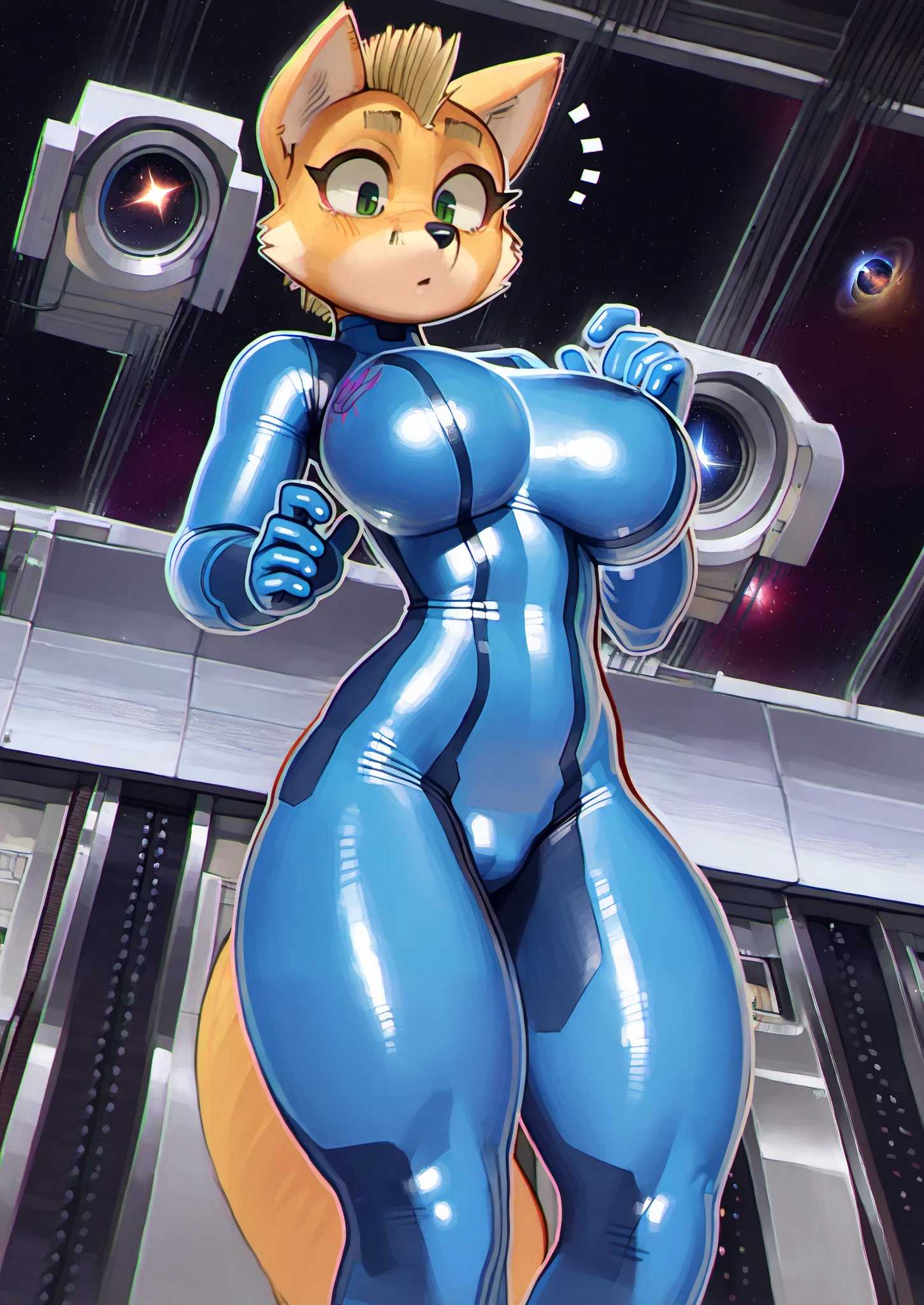 Score_9, score_8_up, score_7_up, score_6_up, score_5_up, score_4_up, cute girls, detailed eye,  Masterpiece, hairy armpit hair, sagging gigantic huge breasts, glamor, gigantic thick hip, sleeveless, damaged bodysuits, smile, Inside cyberpunk starship, 8k, ultra HD, dark areolae, dark nipple, Zero suit samus, blonde, reality, detailed face, detailed mouth, showing hairy armpit hair, hairy pubic hair, makeup, hairy, long eyelashes, blue eyes, realistic skin, natural lighting, hentai atmosphere, lying, one knee raised, cute, science fiction, muscular 