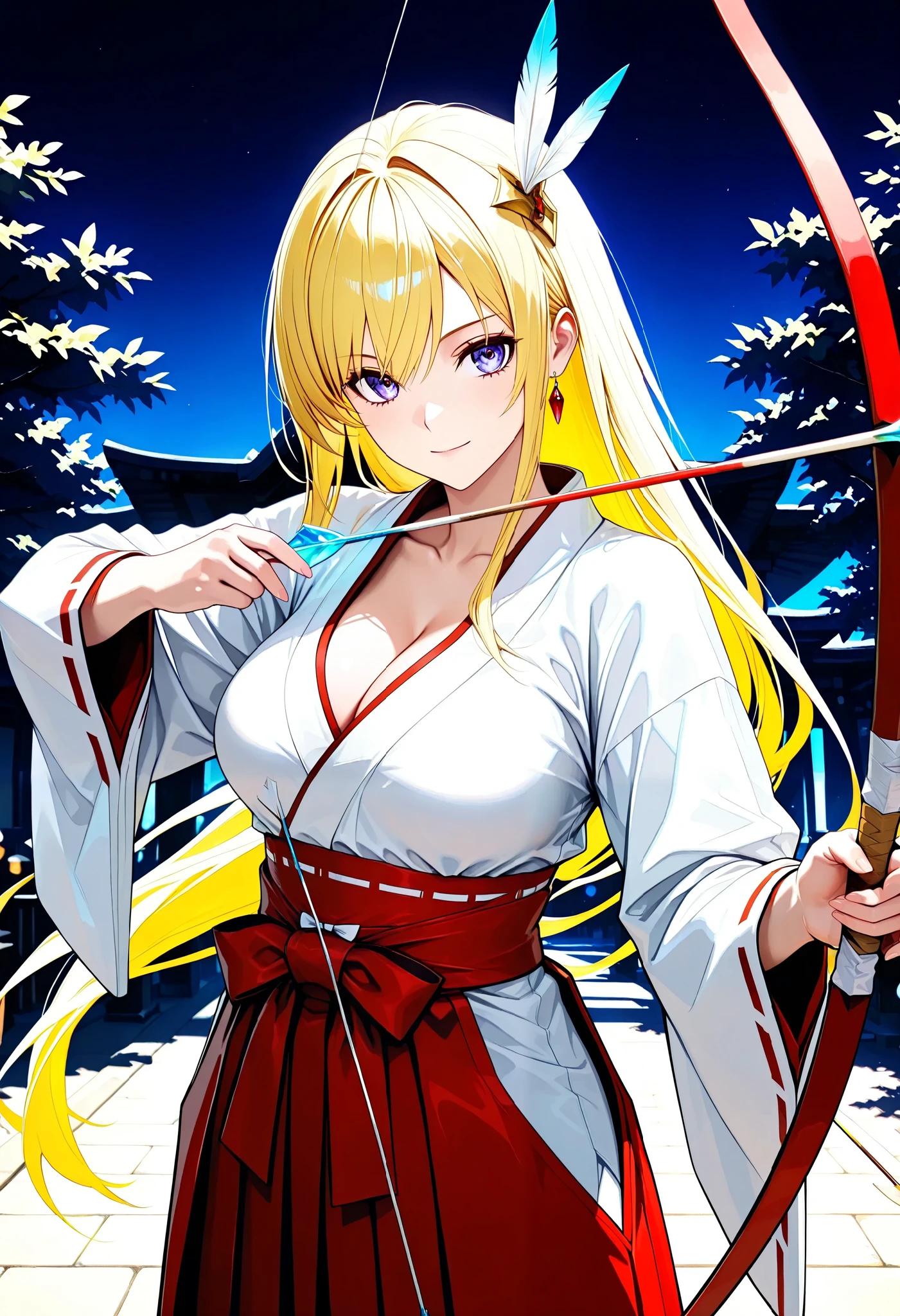 (Woman shooting an arrow, posing holding a bow and arrow :1.37), character "Atlas", alone,
(Name: Atlas, blood type: B-type, Strongest : Shrine maiden, character: Gentle and gentle、Thoughtful, Appearance: Neat and cute、I'm up),
break (clothing: For Shrine Maiden clothes based on white and vermilion、wears a long hakama, Slightly visible cleavage, soft, glossy skin, Decoration: I prefer clear jade colored accessories),
BREAK SILVER ASH FLEXIBLE HAIR, Delicate and dexterous hands, Master of Archers, shows off a beautiful demonstration, Aim at the target、beautiful,
BREAK sharp arrow shooting pose, unleashes a mysterious arrow protected by hair, (Arrow Details: Triangular arrowhead with a shiny metal tip,Metallic Reflection, straight , The realistic feathers on the back are detailed and detailed),
extreme amazing quality, ultra-high resolution, best score,
