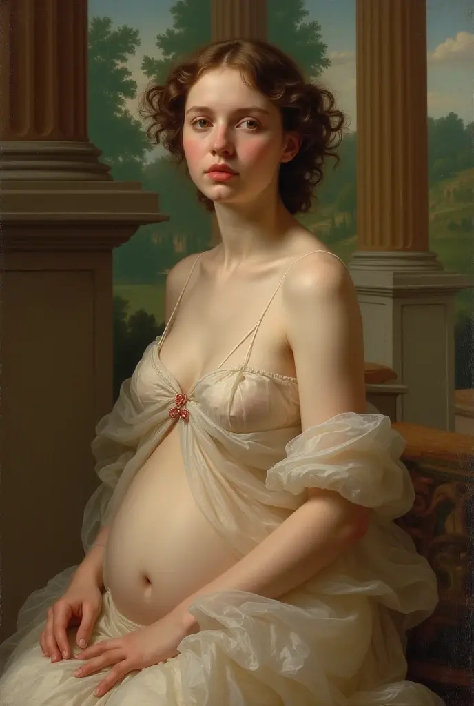 pale skin muscular nude busty goth brunette  girl huge breasts nude in the style of William-Adolphe Bouguereau