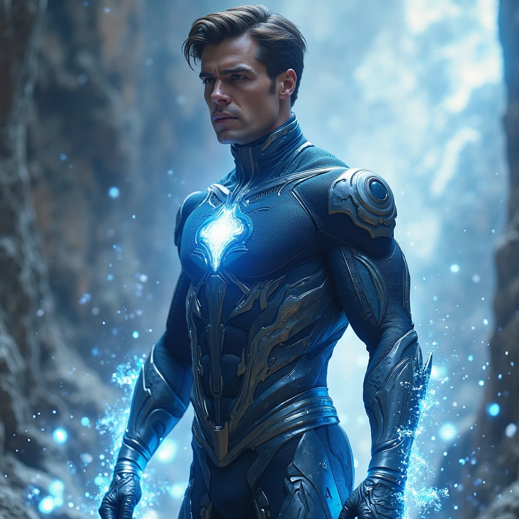 full body photorealistic handsome hunky fractal masculine Teen titans Robin.. wearing a white diamond transparent crystal chrome glass super suit , look at camera, detailed face parts,, studio as background, Freestyle Pose, Happy Expression, perfect anatomy, symmetric body,, 18 years old, :: high detail, a lean athletic body, realistic, human skin, extremely detailed fingers, chad chin,, masculine, human skin, (eyes contact), gorgeous, Attractive. super bulges
