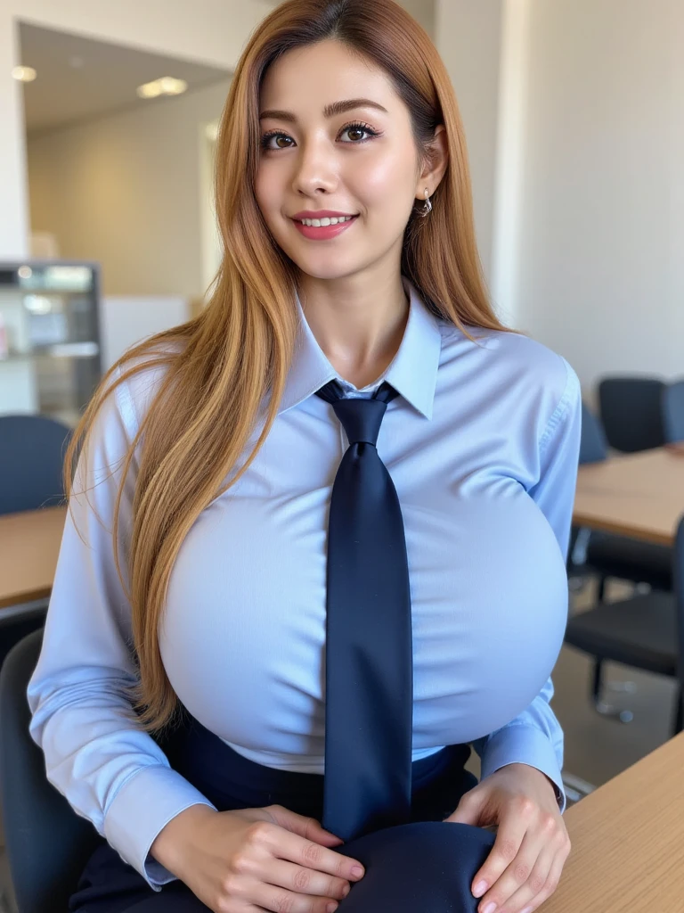 8k), (best quality), (masterpiece:1.2), (realistic), (photorealistic:1.37), ultra-detailed, blonde female scientist in a midi-length pencil skirt posing in a room, powerful and huge, giant stunning goddess shot in vivid color:1.4, thicc, with a large milky breasts, sfw huge breasts, covered sfw huge wide perky breasts:1.8, enormous in size, exaggeratedly large physique:1.8, strong and imposing, with large breasts, massive muscular legs towering over you:1.8, big breasts!, barrel chested:1.8, big muscular shoulders:1.5, huge muscular arms:1.2, collared button-up professional blouse:1.2, wide hips,