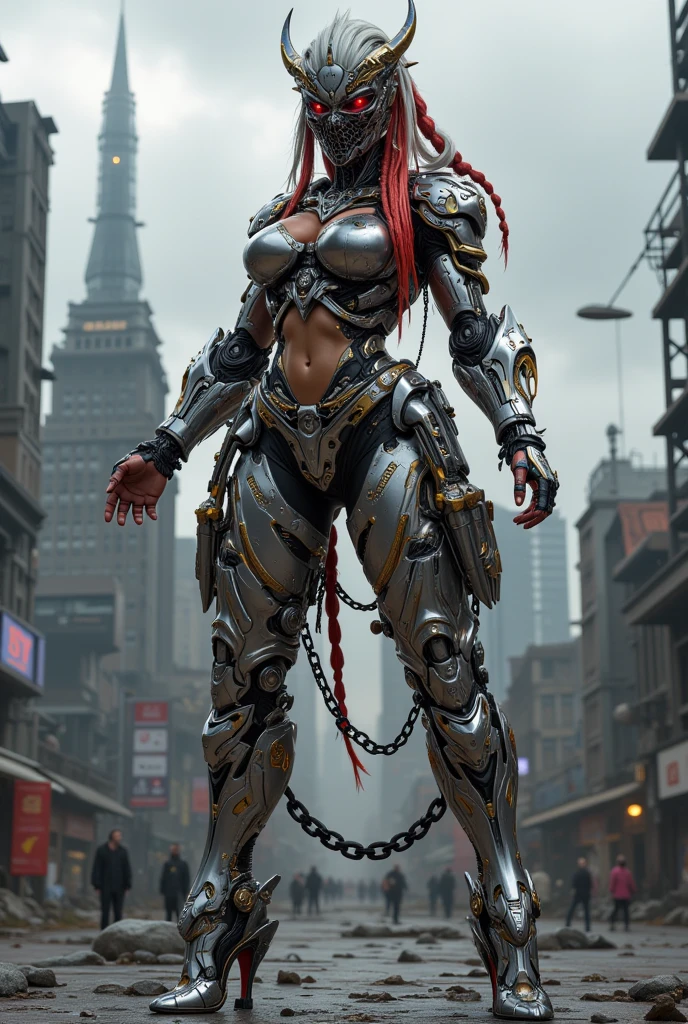 1GIRL, SOLO, Aishwarya Rai, COQUETTE, (HAIR ORNAMENT, NECKLACE), (WET HUGE FAKE :1.3), (STREET CITY BACKGROUND), (FUTURISTIC RED PHOENIX MECHA CROP TOP, ROYAL CAPE, CLEAVAGE:1.2), (SKINTIGHT YOGA HOTPANTS, HIGH HEELS:1.2), (PERFECT BODY, FULL BODY VIEW:1.5), (LOOKING AT VIEWER), (WALKING DOWN:1.2), MUSCLE ABS:1.3, ULTRA HIGHT DEFINITION, 8K, 1080P.