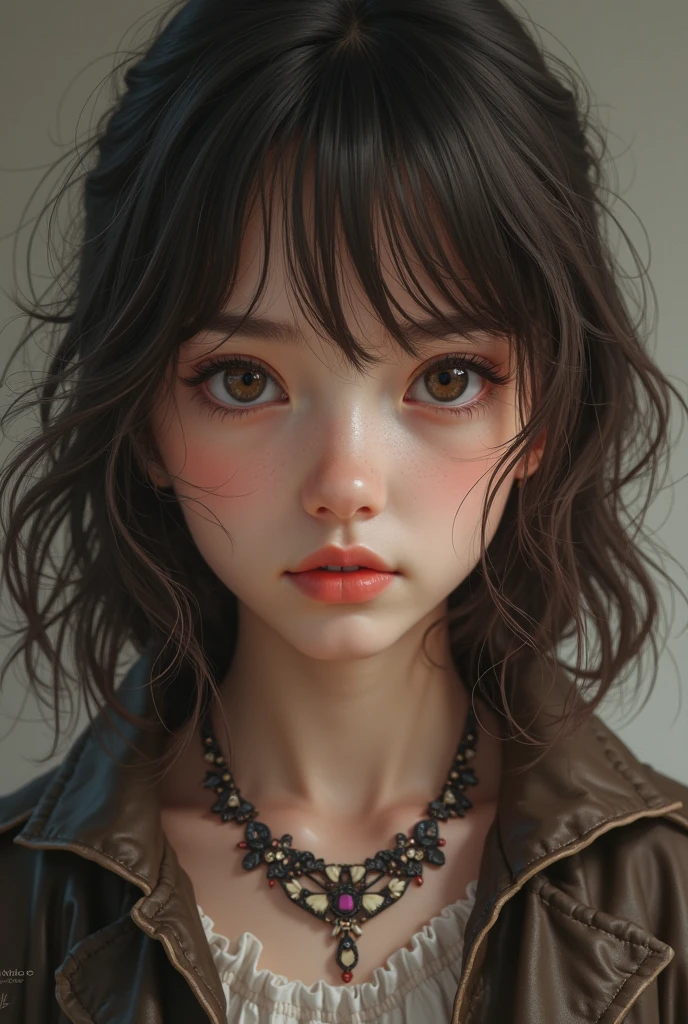 masterpiece, best quality, ultra-detailed, facing the camera head on, intricately detailed hyperdetailed, realistic, sharp features, highly detailed, sharp focus, perfect face, perfect face, perfect symmetrically perfect eyes, perfect full lips, flexible female form, cinematic, film light, hyper detailed, hyper realistic, dynamic studio lighting, nsfw, ((Dark background)), Sexy face, Facial expressions when receiving pleasure, straight Bangs, freckles,